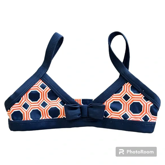 Janie and Jack 3T retro bikini navy blue and orange - Picture 4 of 5